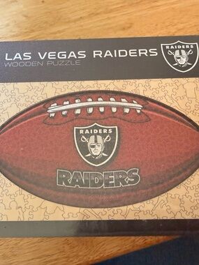 Las Vegas Raiders Brown Football Wooden Puzzle